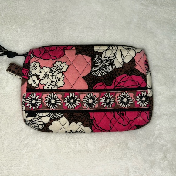 Vera Bradley Handbags - Vera Bradley Small Cosmetic in Mocha Rouge (EUC)